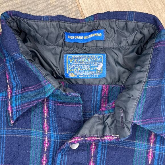 VTG Pendleton Shirt Aztec Wool Pearl Snap Mens Medium *READ DESCRIPTION* - Picture 4 of 7